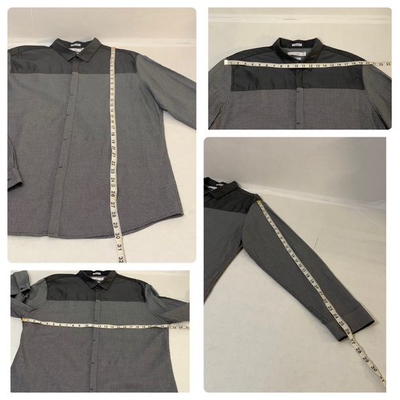 CALVIN KLEIN Color Block, LS  Body Fit, Sz. XL Hide Button Down Shirt/EUC - Picture 17 of 17